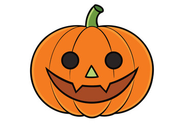 Halloween jack lantern doodle on white background