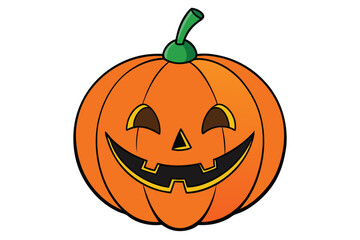 Halloween jack lantern doodle on white background