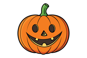 Halloween jack lantern doodle on white background