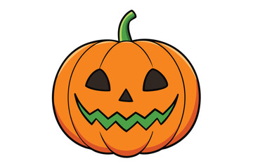 Halloween jack lantern doodle on white background