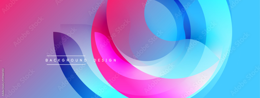 Poster abstract fluid shapes overlap, creating vibrant gradients. pink, blue, purple hues blend seamlessly.