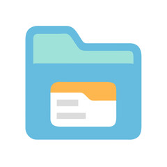 Folder Icon Outline Vector for Organizational and Tech Coloring Book Pages

