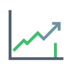 Growing Graph Outline Vector for Educational and Business Coloring Pages

