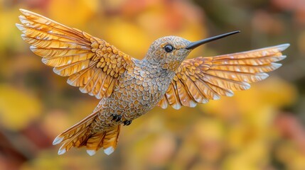 Fototapeta premium Detailed hummingbird in flight