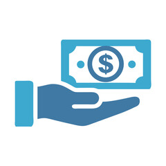 Hand Holding Money Dollar Icon Outline Coloring Book Page Line Art Drawing Set White Background

