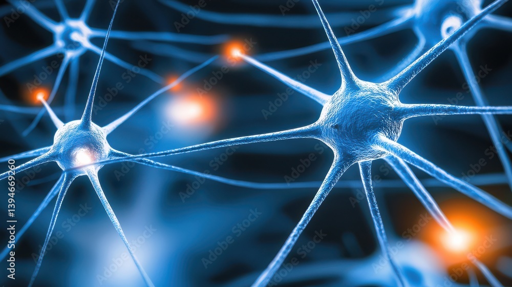 Poster cinematic visualization of neurons firing in a gigapixel standard digital science art high-tech envi