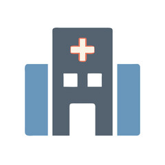 Fototapeta premium Hospital Building Icon Outline Coloring Book Page Line Art Drawing Set White Background