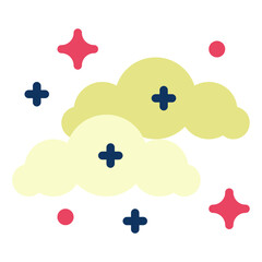 Obraz premium Abstract Clouds with Plus Symbols