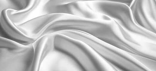 Obraz premium Elegant white satin fabric texture with soft folds and smooth surface