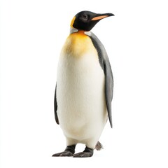 Emperor penguin standing isolated on white background