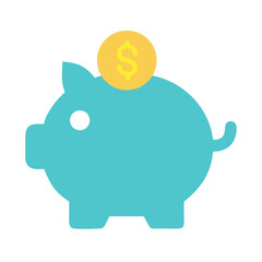 Obraz premium Piggy Bank Icon Outline Coloring Book Page Line Art Drawing Set White Background