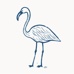 Fototapeta premium Flamingo illustration minimalist bird.