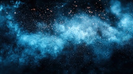 Fototapeta premium Abstract blue smoke and stars background