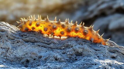 Spiny sea cucumber on rock