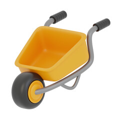 Wheelbarrow 3D Icon, 3D Illustrations