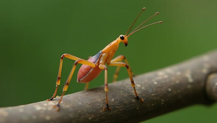 Fototapeta premium Macro Shot of Orange Insect on Branch