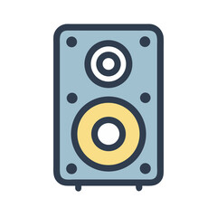 Speaker Icon Outline Coloring Book Page Line Art Drawing Set White Background