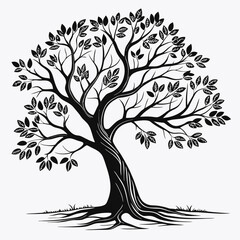 “Tree Silhouettes: Nature’s Shadows in Minimalist Beauty”