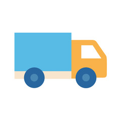 Truck Delivery Icon Outline Coloring Book Page Line Art Drawing Set White Background

