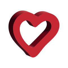 3d heart clipart Single element for design