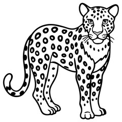 Minimalist Leopard Vector Design with Clean Line Art on a White Background