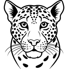 Minimalist Leopard Vector Design with Clean Line Art on a White Background