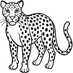 Minimalist Leopard Vector Design with Clean Line Art on a White Background