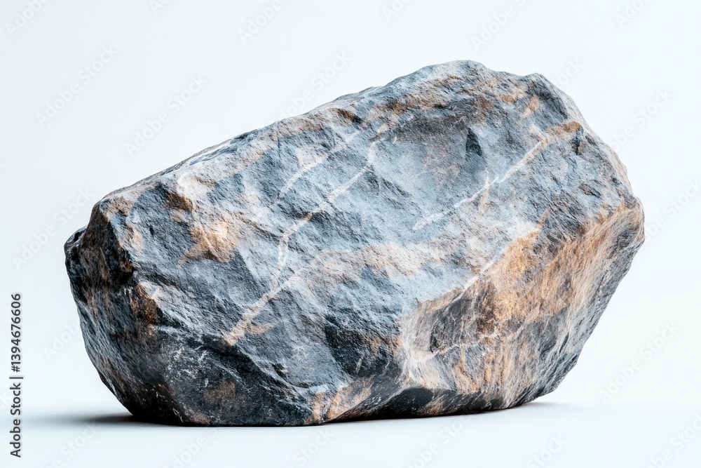 Poster this captivating large rock boasts intricate textures and colors, highlighted against a clean white 