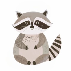 Cute raccoon animal illustration