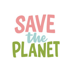 Happy Earth Day handwritten lettering text logo. Typography calligraphic design for greeting cards and poster template celebration. Vector illustration