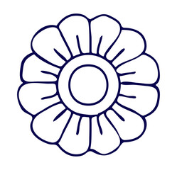 Set Outlined floral ornaments design