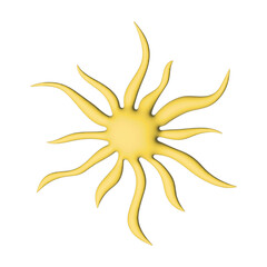 3d abstract sun symbol Summer clipart Single element for design