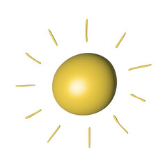 3d abstract sun symbol Summer clipart Single element for design