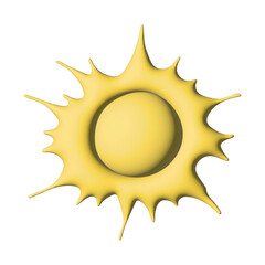 3d abstract sun symbol Summer clipart Single element for design