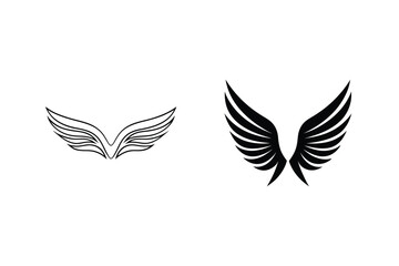 Decorative Wings Vector Illustration Set For Logo Design And Creative Graphics