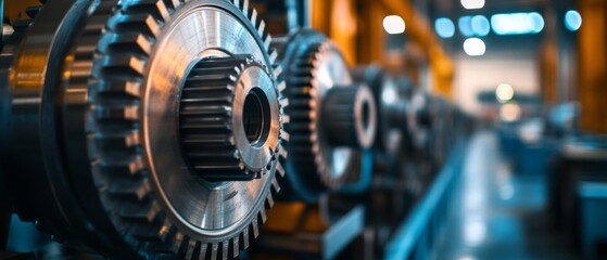 Fototapeta premium Intricately detailed gears in an industrial setting, showcasing the precision and craftsmanship of engineering.