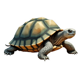 Fototapeta premium Turtle Illustration, Detailed Shell, Reptile, Transparent Background.