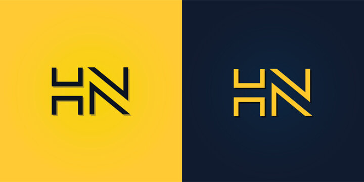 Minimalist Abstract Initial letter HN logo.