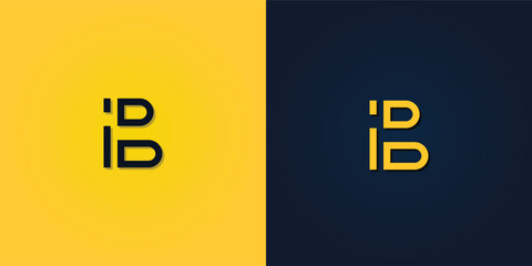 Minimalist Abstract Initial letter IB logo.
