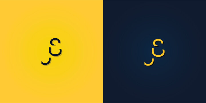 Minimalist Abstract Initial letter JS logo.