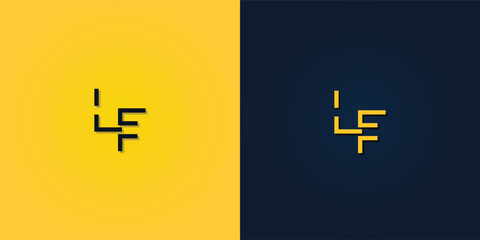 Minimalist Abstract Initial letter LF logo.