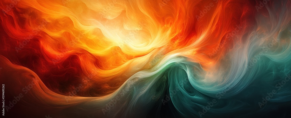 Poster vibrant abstract fractal art background with dynamic colors and fluid composition for creative graph