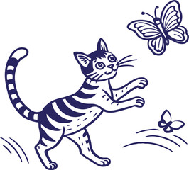 Obraz premium Print a striped tail and perky ears