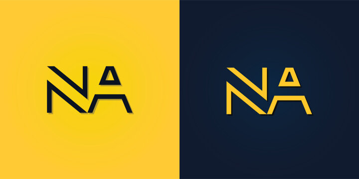 Minimalist Abstract Initial letter NA logo.