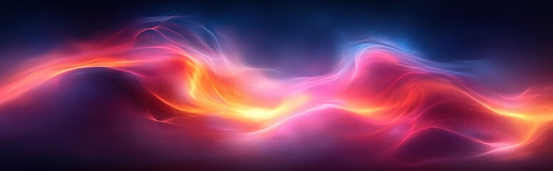 Obraz premium Vibrant Neon Abstract Digital Art Dynamic Light Trails Fractal Design Background for Music and Party