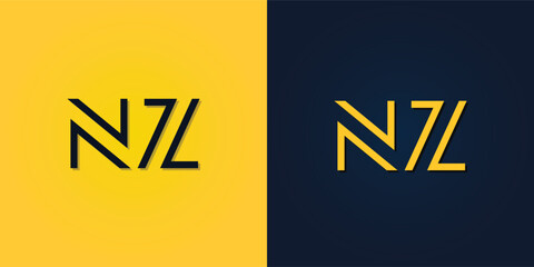 Minimalist Abstract Initial letter NZ logo.