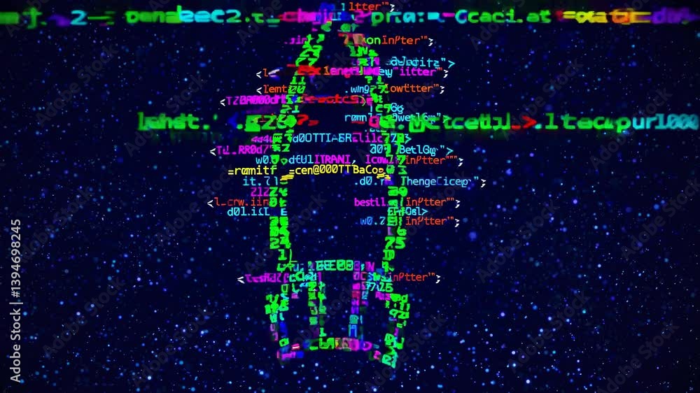 Leinwandbilder exploring vibrant digital landscapes featuring colorful code and abstract patterns