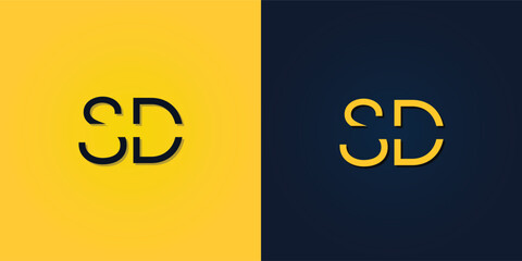 Minimalist Abstract Initial letter SD logo.