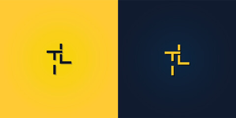 Obraz premium Minimalist Abstract Initial letter TL logo.