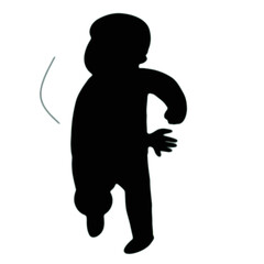 a boy throwing action black silhouette illustration.eps